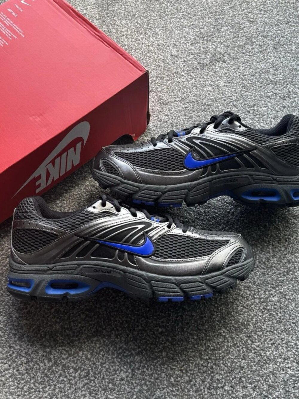 Men's Nike Air Max Moto 2K Shoes - Black Grey Blue IO9279-003